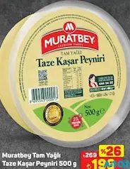 MURATBEY TAM YAĞLI TAZE KAŞAR PEYNİRİ 500 G